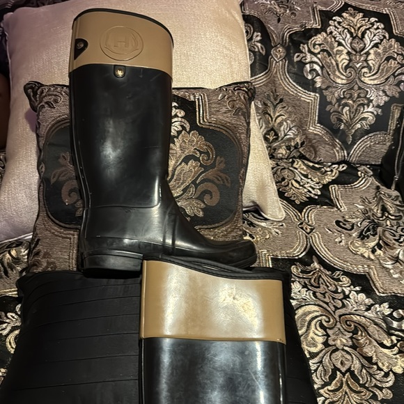 HUNTER Regent Carlyle Two Tone Riding Boots BLACK-CAMEL / SIZE 8 - Picture 7 of 8